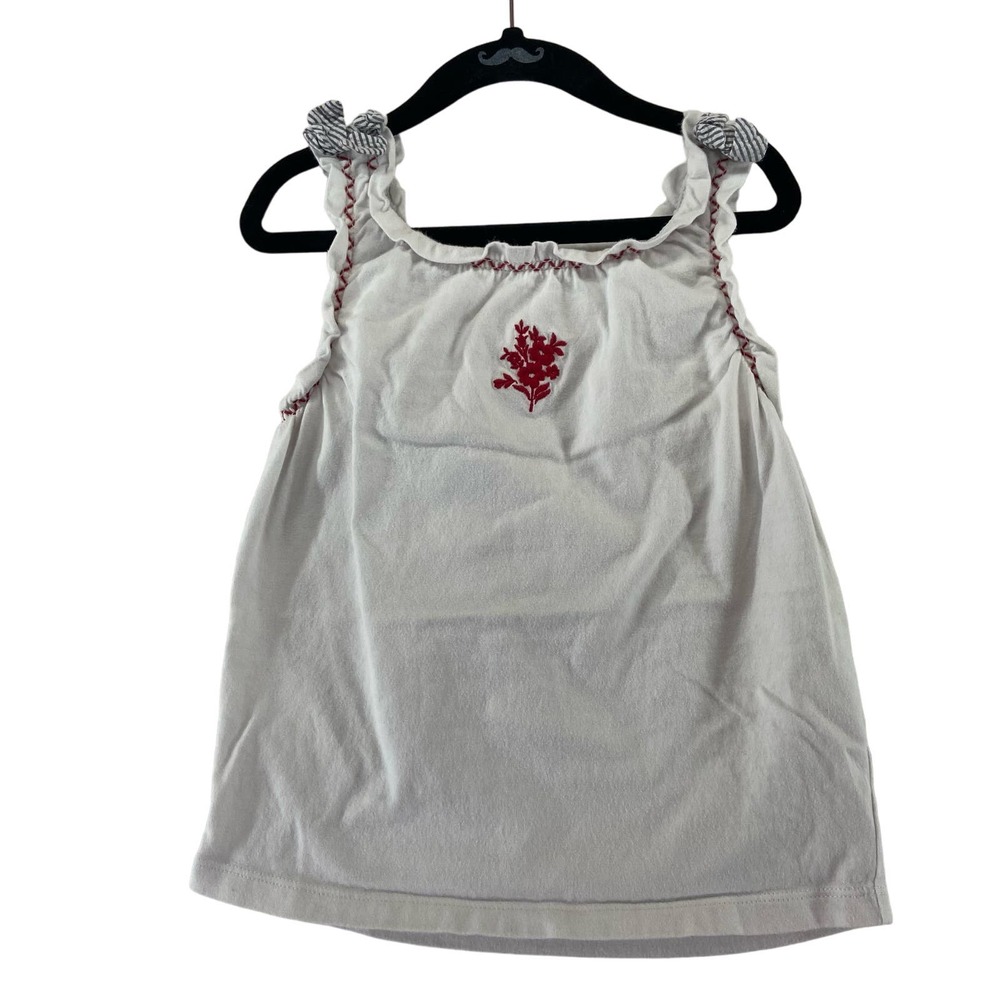 Janie‎ and Jack Embroidered White Tank Top Size 6